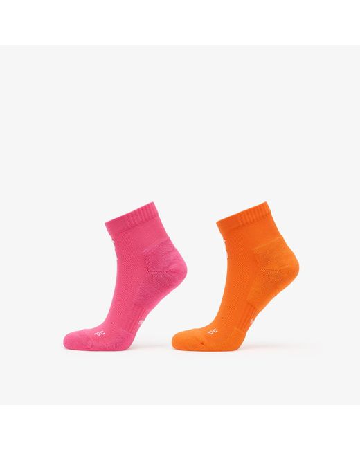 Core run sock mid 2-pack flame/ pink l On Shoes