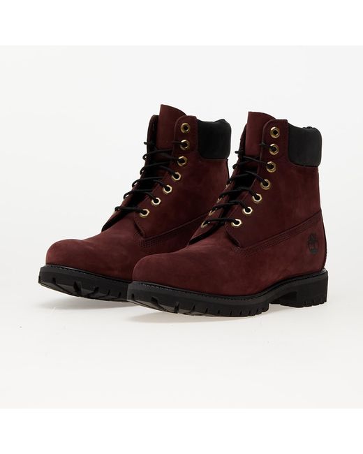 Timberland Brown 6 Inch Lace Up Waterproof Boot Burgundy for men