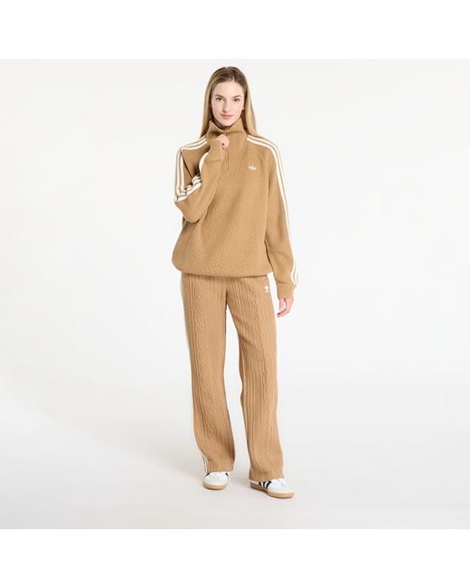 Adidas Originals Natural Sweater Adidas Funnel Neck Quarter Zip Sweatshirt Cardboard/ Off