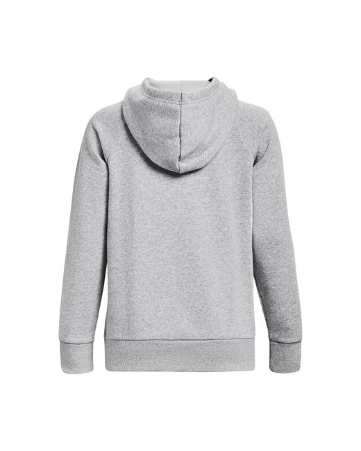 Felpa Con Cappuccio Rival Fleece Da Donna Mod Light Heather Bianco di Under Armour in Gray