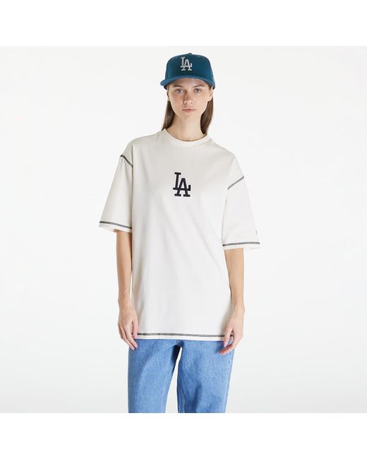 KTZ La Dodgers Mlb World Series Oversized T-shirt Unisex Off White/ Navy