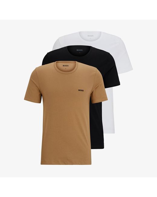 BOSS by HUGO BOSS T-shirt 3-pack Classic Beige/ Black/ White in Natural for  Men | Lyst