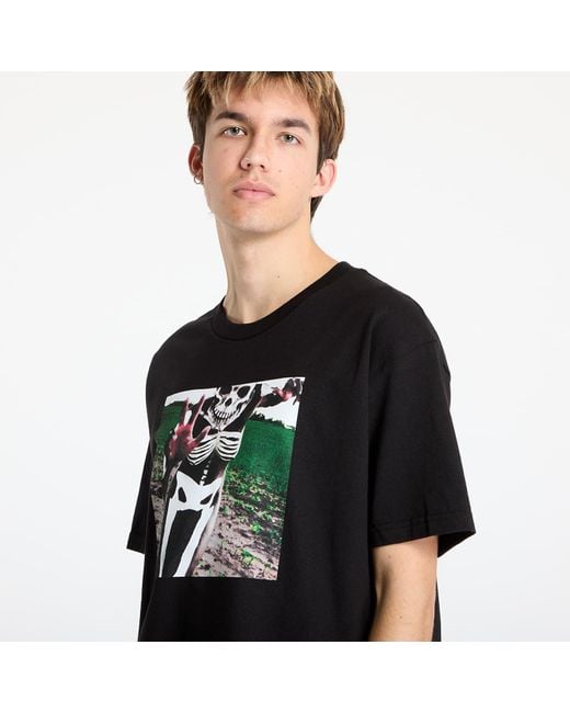 Maglietta X Slipknot Skeleton T-Shirt di Pleasures in Black da Uomo