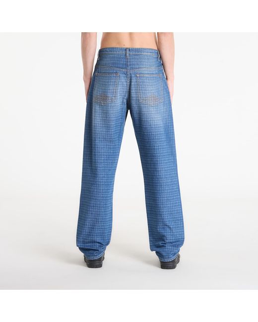 Umbro Blue Jeans By Slamjam Checked Jeans for men