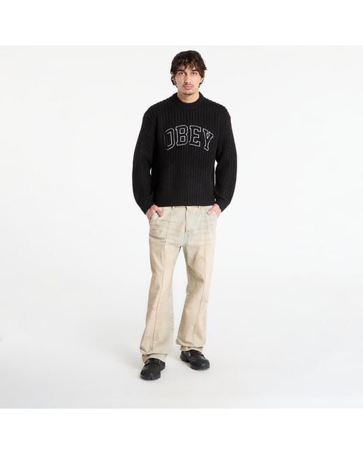 Obey Black Sweater Obey Collegiate Sweater for men