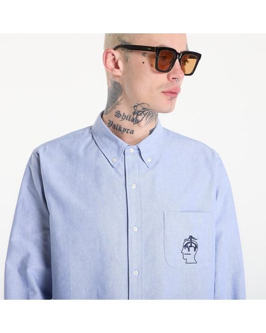 Brain Dead Overhemd Bbc Selvedge Oxford Button Up in het Blue voor heren