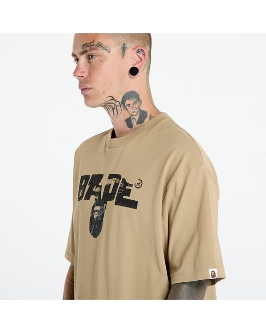 A Bathing Ape Natural T-Shirt Bape Army Relaxed Fit Tee for men