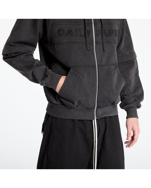 Daily Paper Black Sweatshirt Garment Wash Zip Up Hoodie