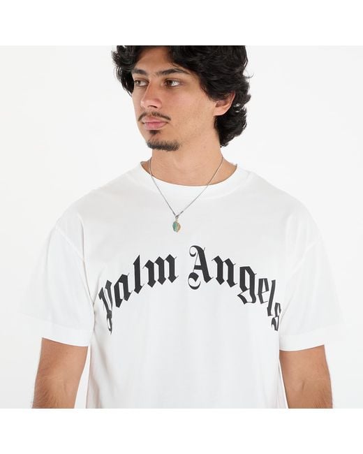 Magietta Pam Anges Curved Ogo Reg Tee Off/ Back di Palm Angels in White da Uomo