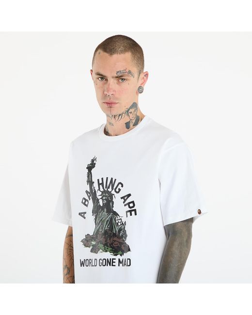 T-shirt statue of liberty tee unisex xl A Bathing Ape en coloris White
