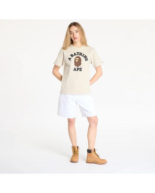 Maglietta College Tee di A Bathing Ape in Natural
