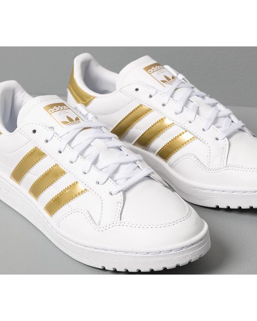 adidas team court white gold