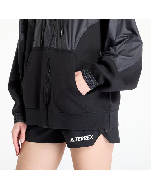 Adidas Originals Sweatshirt Adidas X Stella Mccartney Material Mix Fullzip Hoodie/ Carbon in het Black