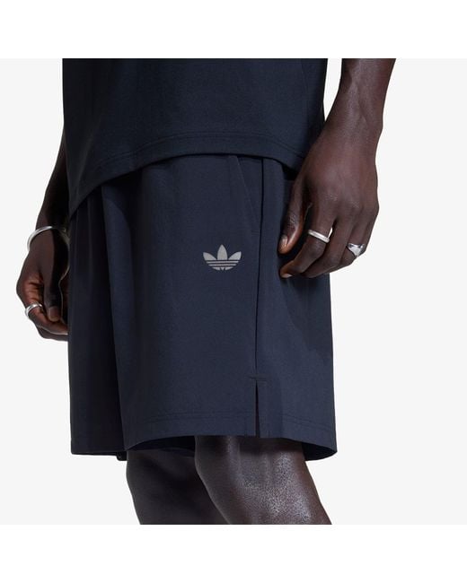 Adidas Originals Korte Broek Adidas Tech Trefoil Essentials Polyester Shorts in het Blue voor heren
