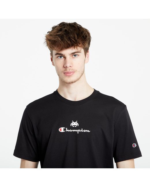 Champion Black X Space Invaders Crewneck T-Shirt for men