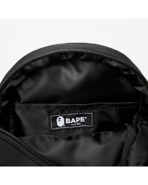 A Bathing Ape Black Tasche Quilting Ape Head Shoulder Bag