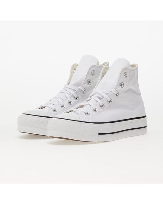 Converse White Sneakers Chuck Taylor All Star Lift Platform Wide Width/ Eur