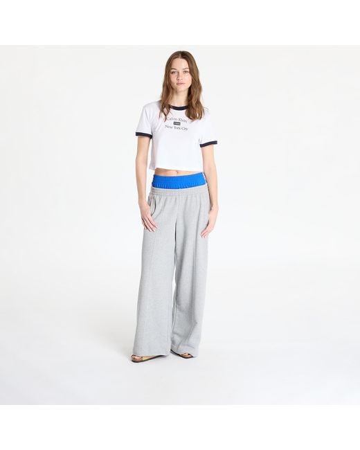 Calvin Klein T-Shirt Jeans Drapey Jersey Crop Brilliant/ Baritone in het Blue