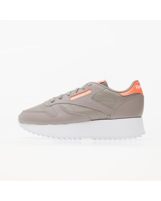 Reebok Classic Leather Double Boulder Grey/ Orange Flare / White in Grau |  Lyst AT