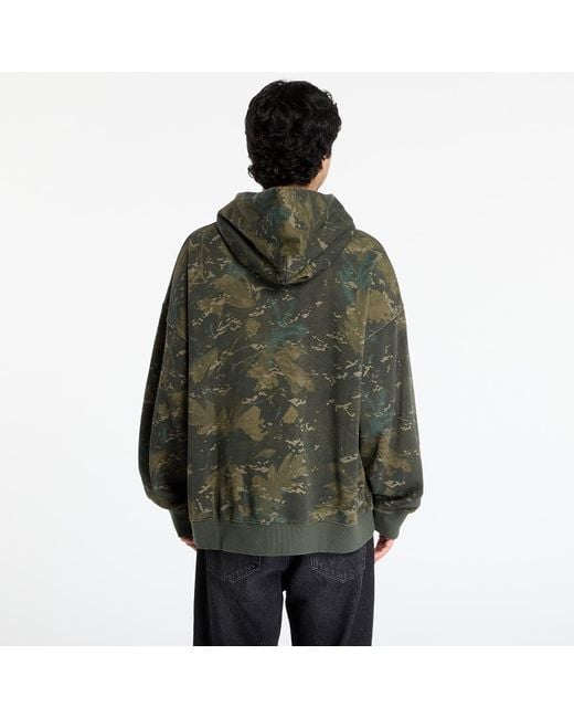 Carhartt Sweatshirt Hooded Benton Sweat Jacket Camo Combi/ Garment Dyed in het Green