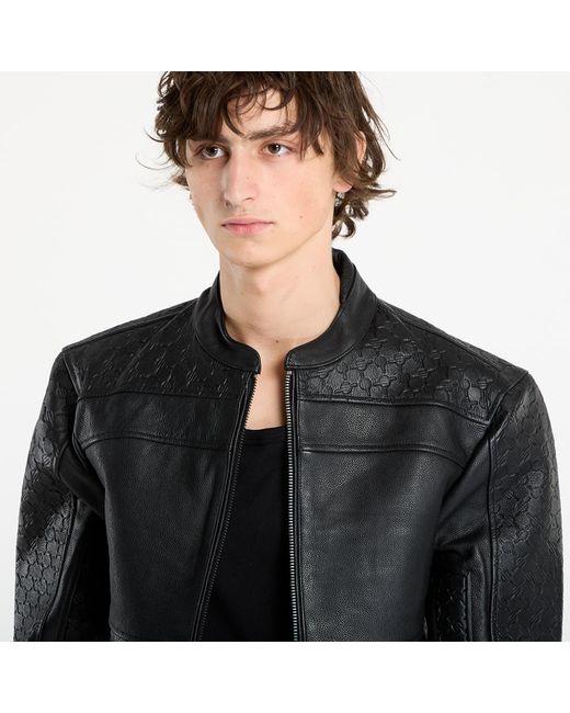 Daily Paper Black Jacket Structured Leather Jacket for men