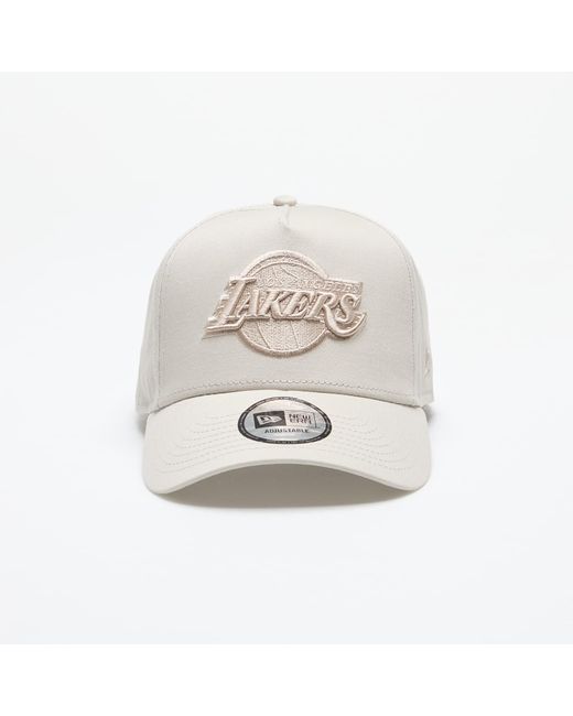 KTZ White Cap Los Angeles Lakers 9forty Snapback Stone/ Official Team Color Universal