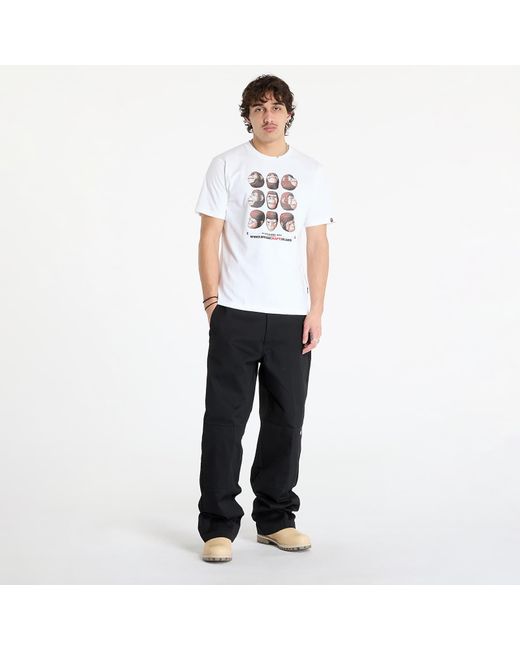 Maglietta Polygon Ape Head Tee di A Bathing Ape in White