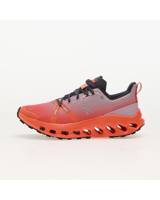On Shoes Red W Cloudsurfer Trail Wp Mauve/ Flame