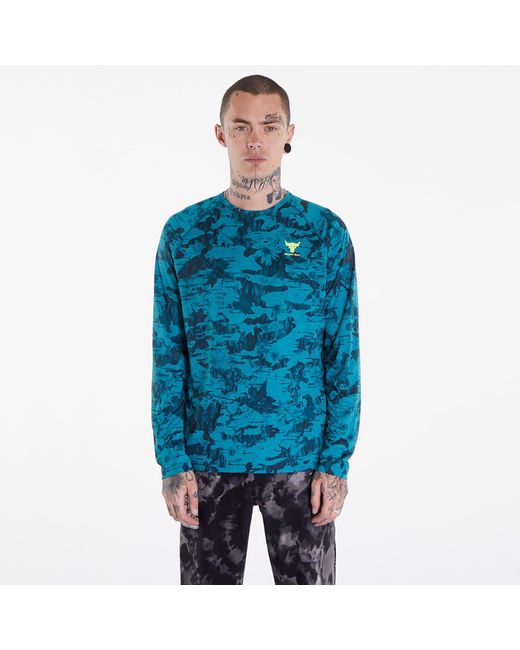 Under Armour Blue Project Rock Isochill Ls Hydro Teal/ Black/ High-vis Yellow for men