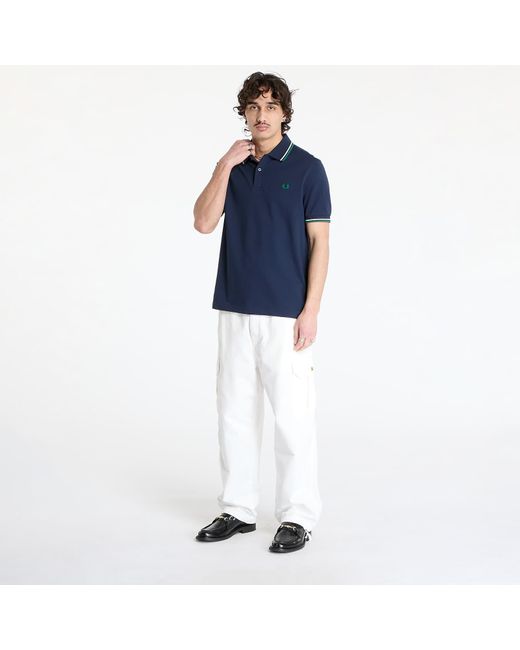 T-shirt twin tipped shirt dark carbon/ light ecru/ label green m Fred Perry pour homme en coloris Blue