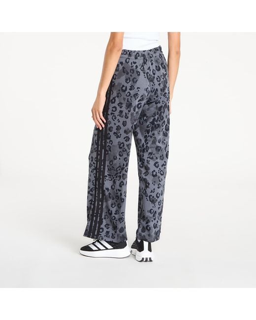 Adidas Originals Blue Pants Adidas W Animal Print 3 Stripes Open Hem Joggers/ Five
