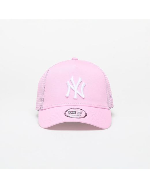 KTZ Pink New York Yankees League Essential Trucker Cap / White