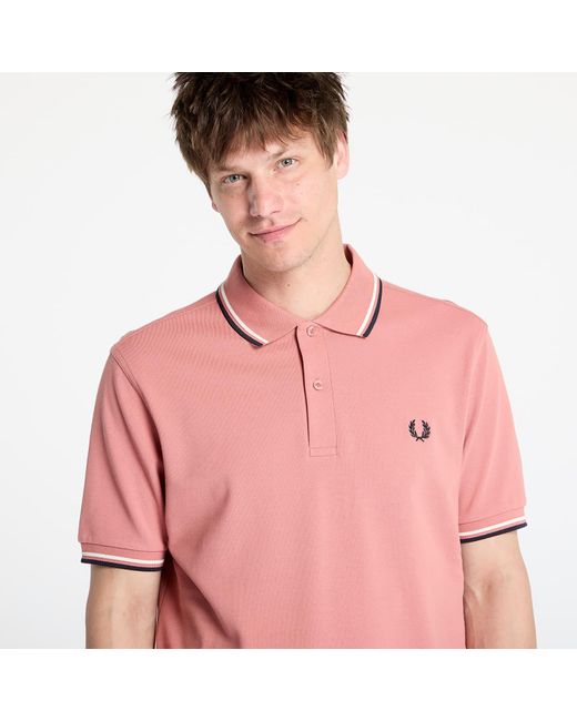 Fred Perry T-Shirt Twin Tipped Shirt Putty/ Ecru in het Red voor heren