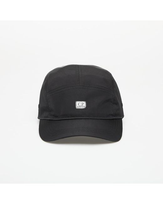 C P Company Black Mütze Chrome-R Panelled Cap