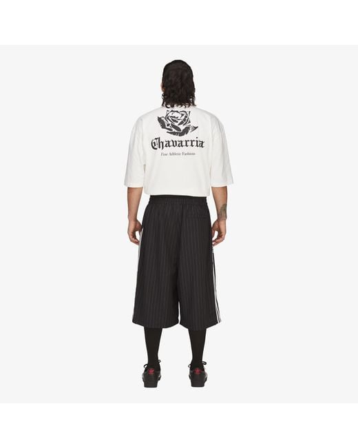 Adidas Originals Korte Broek Adidas X Willy Chavarria Pinstripe Long Short in het Black voor heren
