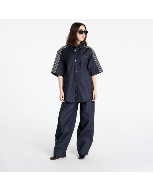 Adidas Originals Blue Shirt Adidas Denim Short Sleeve Shirt/ Denim