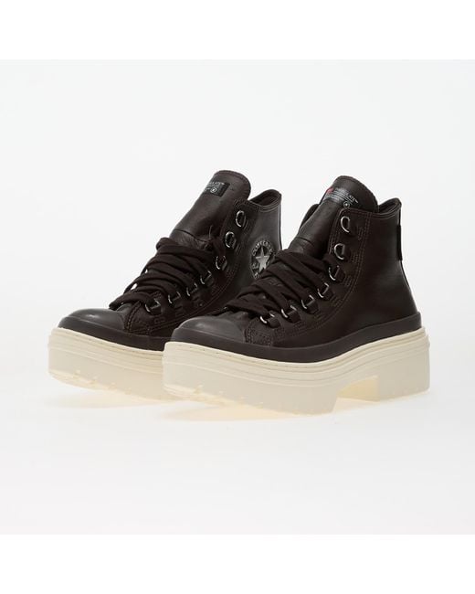 Converse Black Sneakers Chuck Taylor All Star Lugged Heel Platform Waterproof Leather Hi Mudguard/ Mudguard/ Egret Eur