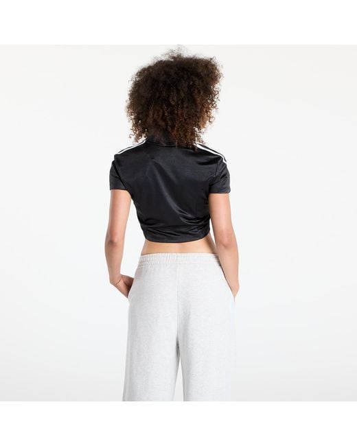 Adidas Originals Black Top Adidas Adicolor Short Sleeve Track Top