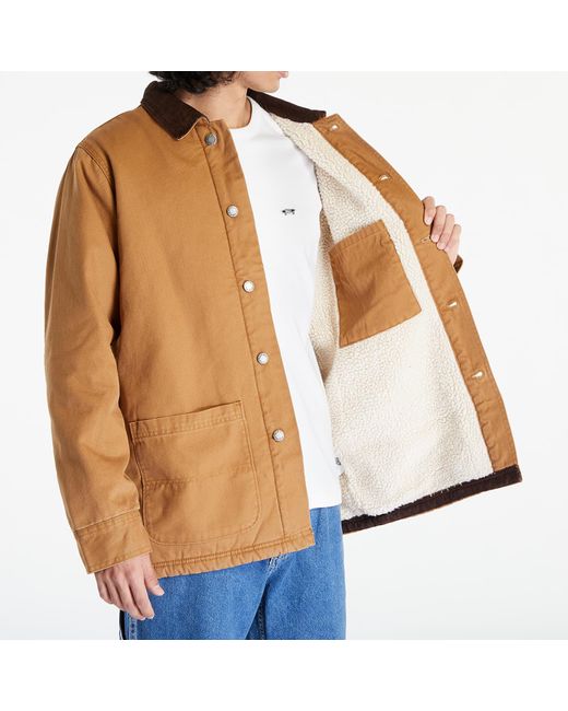 Dickies Orange Duck High Pile Flce Line Chore Jacket Stone Washed Duck for men