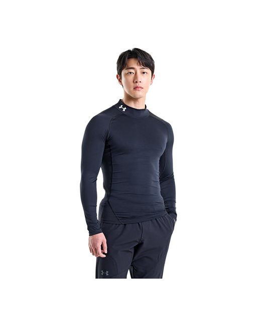 Under Armour T-Shirt Hg Armour Comp Mock Ls in het Blue voor heren