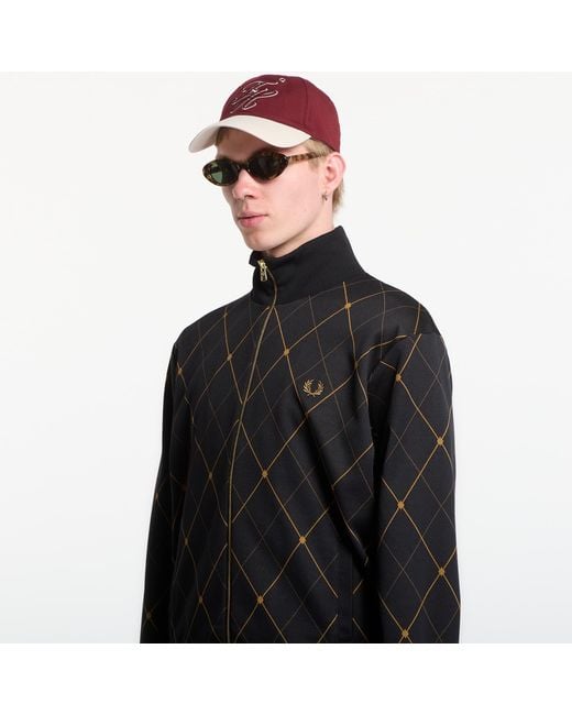 Fred Perry Jas Argyle Track Jacket in het Black voor heren