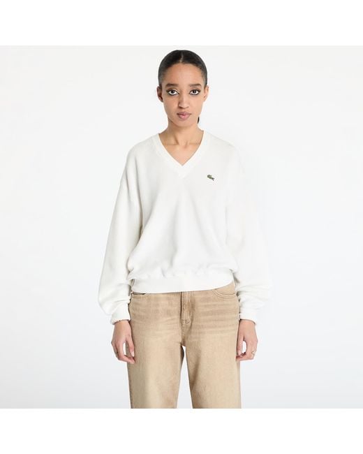 Lacoste Moss Stitch Sweater in het White