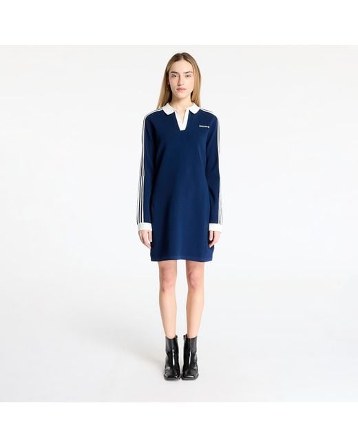 Adidas knitted polo dress night indigo/ off white xl Adidas Originals en coloris Blue