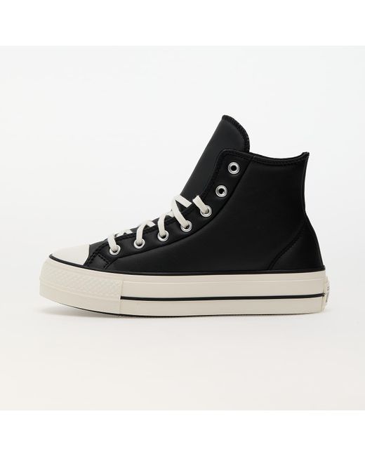 Converse Black Sneakers Chuck Taylor All Star Lift Platform Puffed Up/ Egret