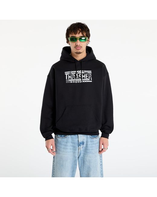 Thrasher Black Sweatshirt Chrome Genuine Hoodie for men