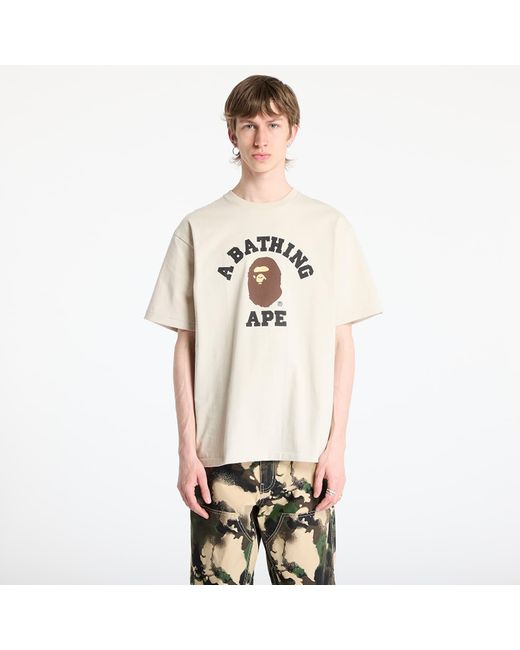 Maglietta College Tee di A Bathing Ape in Natural