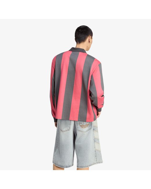 Adidas Originals T-Shirt Adidas Graphic Long Sleeve Polo Shirt Utility/ Cream in het Red voor heren