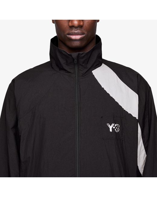 Y-3 Jas Raw Edge 3 Stripes Nylon Shell Jacket in het Black voor heren