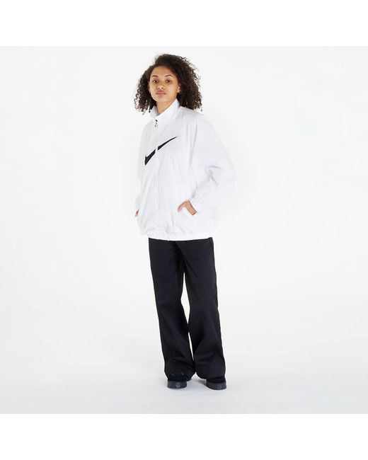 Nsw essential woven jacket hbr white/ black di Nike
