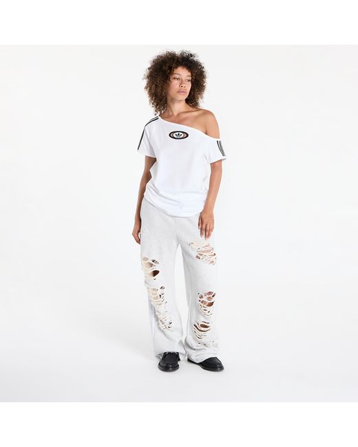 Adidas Originals White T-Shirt Campus 2000 Off Shoulder T-Shirt
